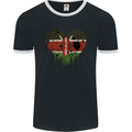 Love Kenya Flag Kenyan Day Football Mens Ringer T-Shirt FotL Black/White