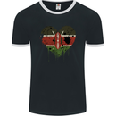 Love Kenya Flag Kenyan Day Football Mens Ringer T-Shirt FotL Black/White