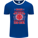 Power of Leo Girl Star Sign Zodiac Horoscope Mens Ringer T-Shirt Royal Blue/White