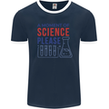 A Moment of Science Please Funny Chemistry Mens Ringer T-Shirt FotL Navy Blue/White