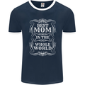 Best Mom in the World Mothers Day Mens Ringer T-Shirt FotL Navy Blue/White