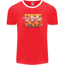 Dancing Santa Funny Christmas Dance Xmas Mens Ringer T-Shirt FotL Red/White