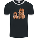 Chow Chows Dog Puppy Mens Ringer T-Shirt FotL Black/White