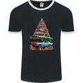 Muscle Car Christmas Tree Xmas Classic Mens Ringer T-Shirt FotL Black/White