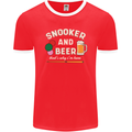 Snooker and Beer That's Why I'm Here Mens Ringer T-Shirt FotL Red/White