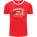 Snooker and Beer That's Why I'm Here Mens Ringer T-Shirt FotL Red/White