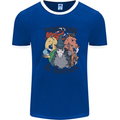 Dungeons & Horses Role Play Games RPG Mens Ringer T-Shirt FotL Royal Blue/White