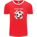 England Flag Football St George Cross Mens Ringer T-Shirt FotL Red/White