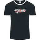 England Flag Football Mens Ringer T-Shirt FotL Black/White