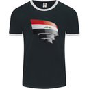 Curled Iraq Flag Iraqi Day Football Mens Ringer T-Shirt FotL Black/White