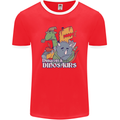 Dungeons & Dinosaurs Funny T-Rex Mens Ringer T-Shirt FotL Red/White