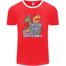Dungeons & Dinosaurs Funny T-Rex Mens Ringer T-Shirt FotL Red/White