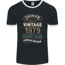 Premium Vintage 44th Birthday 1979 Mens Ringer T-Shirt FotL Black/White