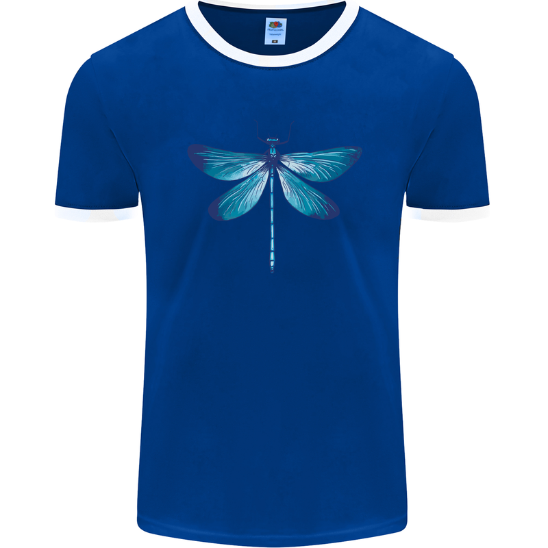 A Blue Dragonfly Mens Ringer T-Shirt FotL Royal Blue/White