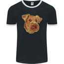 An Airedale Terrier Waterside Bingley Dog Mens Ringer T-Shirt FotL Black/White
