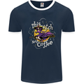 This Witch Needs Coffee Funny Halloween Mens Ringer T-Shirt FotL Navy Blue/White