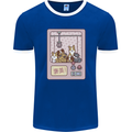 Kawaii Dog Machine Puppy Mens Ringer T-Shirt FotL Royal Blue/White