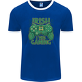 Irish I Was Gaming St Patricks Day Funny Gamer Mens Ringer T-Shirt FotL Royal Blue/White