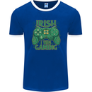 Irish I Was Gaming St Patricks Day Funny Gamer Mens Ringer T-Shirt FotL Royal Blue/White