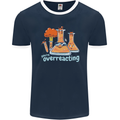 Chemistry You're Over Reacting Science Geek Mens Ringer T-Shirt FotL Navy Blue/White