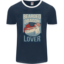 Bearded Dragon Lover USA America Mens Ringer T-Shirt FotL Navy Blue/White