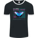 Beautiful & Fragile Butterfly Graphic Mens Ringer T-Shirt FotL Black/White