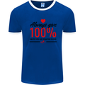 Always Give 100% Unless Blood Funny Donor Mens Ringer T-Shirt Royal Blue/White