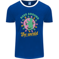 Rave Around the World Dance Music Raver Acid Mens Ringer T-Shirt FotL Royal Blue/White