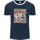 Baseball is My Life Mens Ringer T-Shirt FotL Navy Blue/White