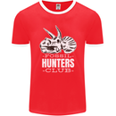 Fossil Hunters Club Palaeontologist Dinosaurs Mens Ringer T-Shirt FotL Red/White