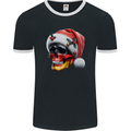 German Christmas Skull Xmas Germany Flag Mens Ringer T-Shirt FotL Black/White