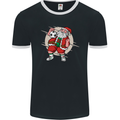 Football Santa Christmas Soccer Xmas Mens Ringer T-Shirt FotL Black/White