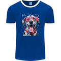 Atistic Dalmation Dog Mens Ringer T-Shirt FotL Royal Blue/White