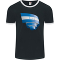 Curled Honduras Flag Honduran Day Football Mens Ringer T-Shirt FotL Black/White