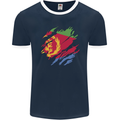 Torn Eritrean Flag Eritrea Flag Day Football Mens Ringer T-Shirt FotL Navy Blue/White