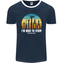 Electrician Here to Strip Funny Sparky Mens Ringer T-Shirt FotL Navy Blue/White