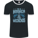I'm a Hooker at the Weekends Funny Fishing Mens Ringer T-Shirt FotL Black/White