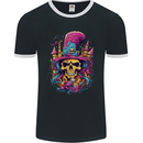 Twisted Skull LSD Fantasy Magic Mushrooms Mens Ringer T-Shirt FotL Black/White