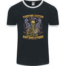Dancing Easter Day Skeletons Skulls Mens Ringer T-Shirt FotL Black/White