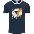 A Beagle Dog Mens Ringer T-Shirt FotL Navy Blue/White