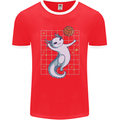 Axolotl Playing Volleyball Mens Ringer T-Shirt FotL Red/White