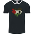 Love Palestine Flag Palestinian Day Football Mens Ringer T-Shirt FotL Black/White