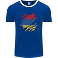 Torn Armenia Flag Armenian Day Football Mens Ringer T-Shirt FotL Royal Blue/White