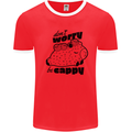 Cappybara Dont Worry Be Cappy Mens Ringer T-Shirt Red/White