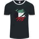 Torn Kuwait Flag Kuwaiti Day Football Mens Ringer T-Shirt FotL Black/White