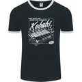 Funny Gym Overweight Fat Abs Kebabs Mens Ringer T-Shirt FotL Black/White