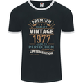 Premium Vintage 46th Birthday 1977 Mens Ringer T-Shirt FotL Black/White