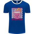 Party Started Alcohol Beer Hen Doo Stag Do Mens Ringer T-Shirt FotL Royal Blue/White