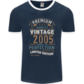 Premium Vintage 18th Birthday 2005 Mens Ringer T-Shirt FotL Navy Blue/White