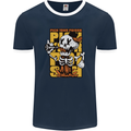 Pick Your Poison Beer Alcohol Skull Skeleton Mens Ringer T-Shirt FotL Navy Blue/White